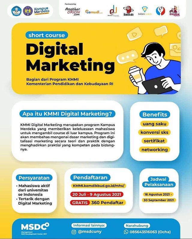 MSDC UNY Gelar Short Course Digital Marketing Untuk Mahasiswa S1 Seluruh Indonesia