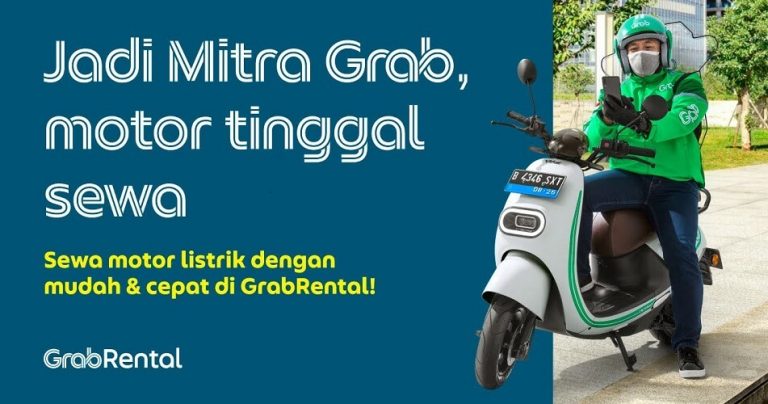 cara daftar ojek online mitra pengemudi grab tanpa motor tahun baru cukup sewa motor listrik